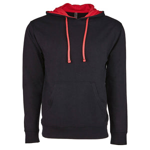 Unisex Laguna French Terry Pullover Hooded Sweatshirt - Black/red