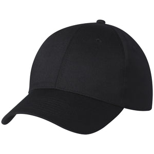 6 Panel Polyester Cap - Black