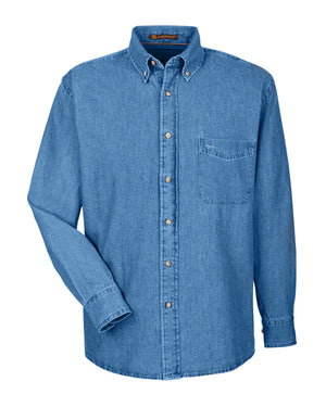 Harriton Men's Tall Long-Sleeve Denim Shirt