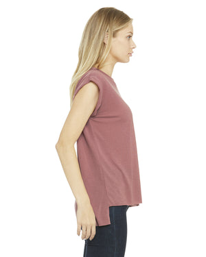 Bella + Canvas Ladies' Flowy Muscle T-Shirt with Rolled Cuff