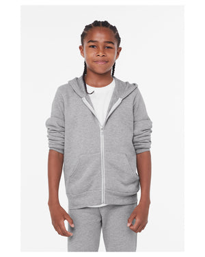 Bella + Canvas Youth Sponge Fleece Full-Zip Hooded Sweatshirt