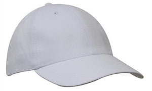 6 Panel Unstructured Heavy Brush Cotton Cap - HP_4241 - White