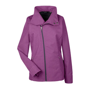 Ladies' Edge Soft Shell Jacket with Convertible Collar - Raspberry