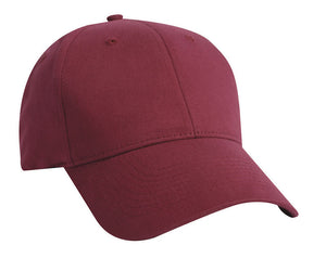 Structured Midweight 100% Cotton Sports Cap - Custom Embroidered - Burgundy