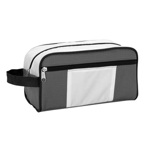 Weston Deluxe Toiletry Bag - Gray With White And Black