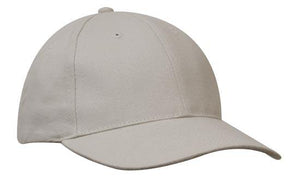 White 6 Panel Brushed Cotton Twill Cap