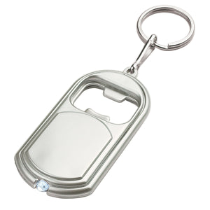 Bottle Opener Key Chain With Led Light - Matte Silver