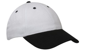 Heavyweight Sports Cap Two Tone - White With Black