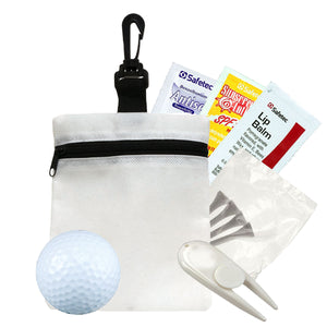 Golf and Suncare in a Bag Gift Set - White Bag and White Divot Tool