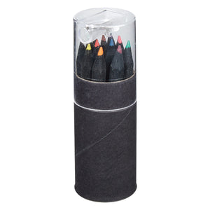 Blackwood 12-Piece Colored Pencil Set In Tube With Sharpener - Matte Black