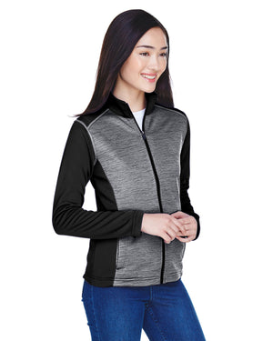 Devon & Jones Ladies' Newbury Colorblock Mélange Fleece Full-Zip