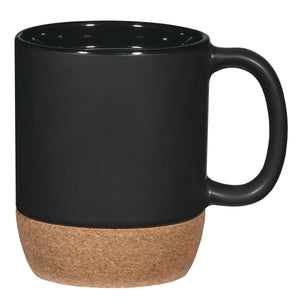 14 Oz. Cork Base Ceramic Mug - Black