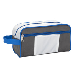 Weston Deluxe Toiletry Bag - Gray With White And Royal