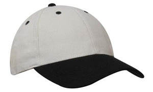 Heavyweight Sports Cap Two Tone - Natural With Black