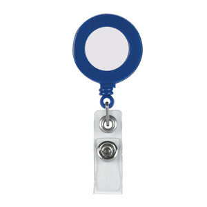 Retractable Badge Holder With Laminated Label - Blue