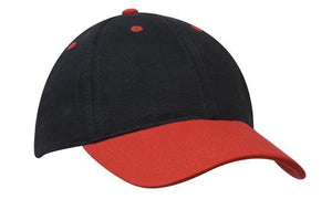 Heavyweight Sports Cap Two Tone - Navy With Red