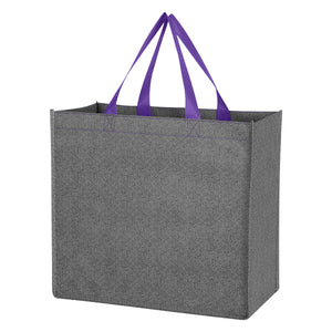 Non-Woven Cody Tote Bag - Gray With Purple