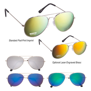 Color Mirrored Aviator Sunglasses