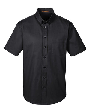 Harriton Men's Foundation Cotton Short-Sleeve Twill Shirt with Teflon™