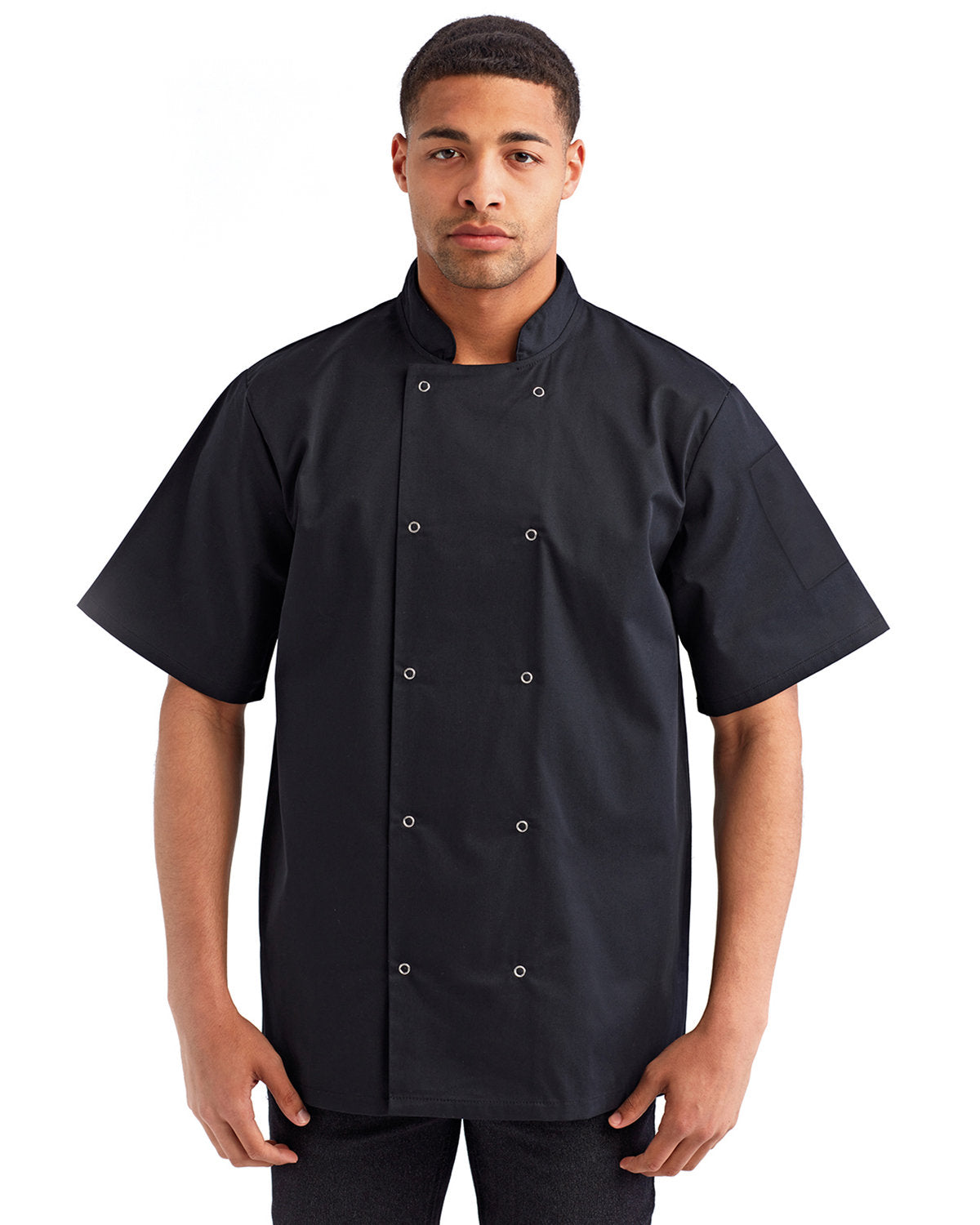 Artisan Collection by Reprime Unisex Studded Front Short-Sleeve Chef's Jacket