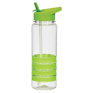 24 Oz. Tritan™ Banded Gripper Bottle With Straw - Clear With Lime