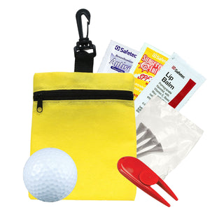 Golf and Suncare in a Bag Gift Set - Yellow Bag and Red Divot Tool