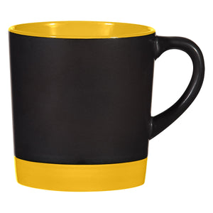 12 Oz. Two-Tone Americano Mug (Black With Yellow)