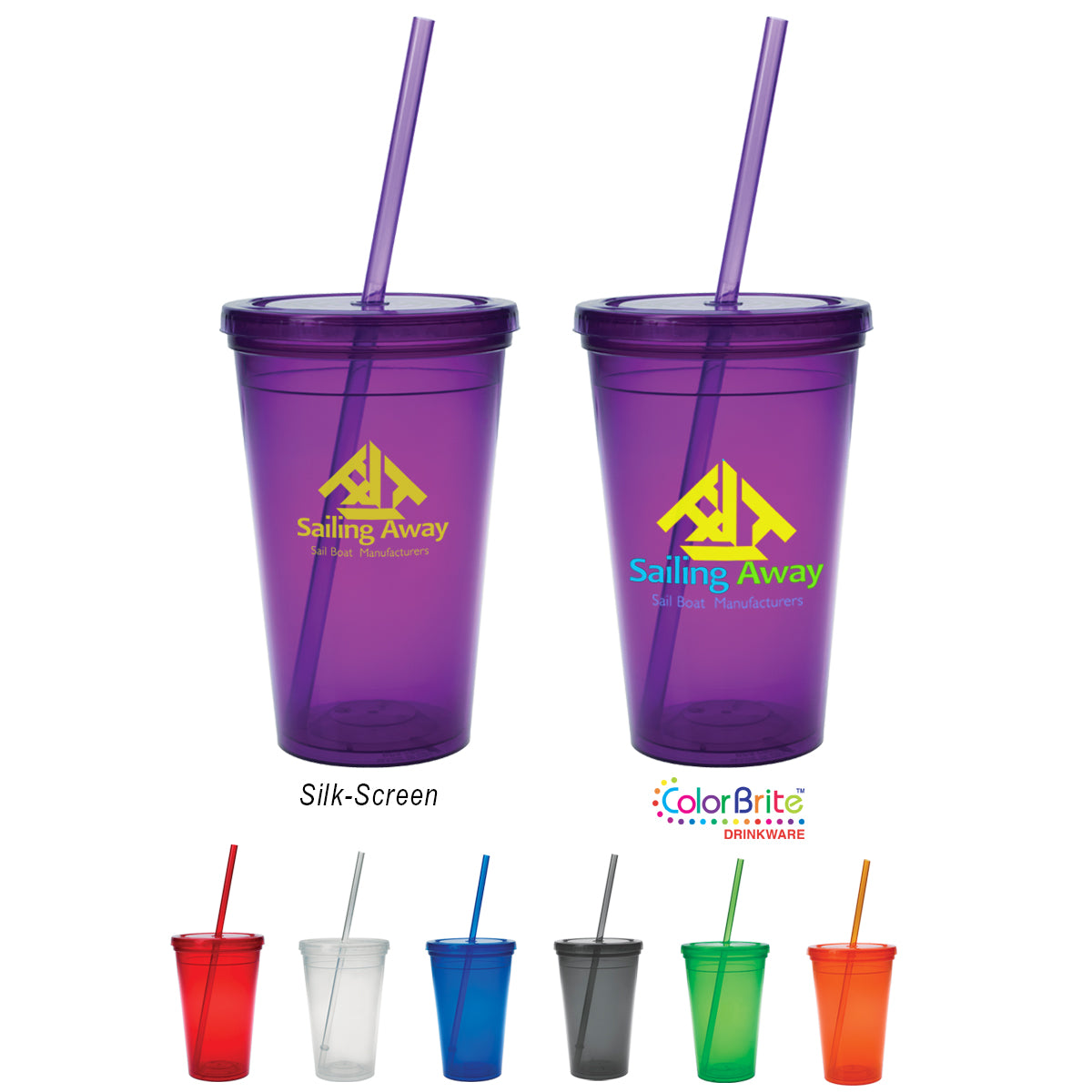 16 Oz. Sunsplash Double Wall Tumbler