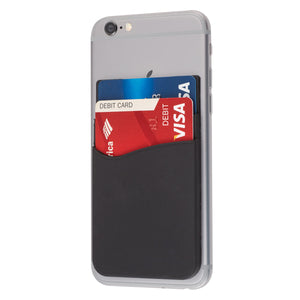 Dual Pocket Silicone Phone Wallet - Black