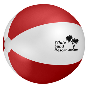 24" Beach Ball (White With Red)