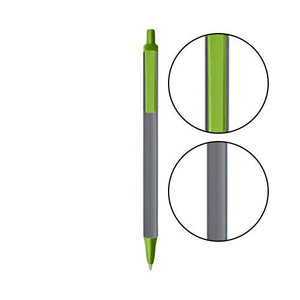 Silver BIC® Clic Stic® Pen - Silver With Metallic Green