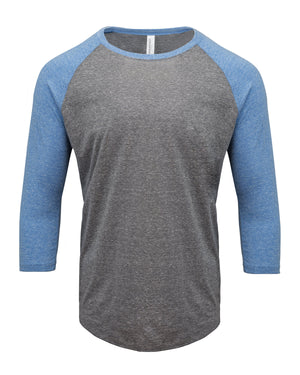 Threadfast Unisex Triblend Three-Quarter Sleeve Raglan