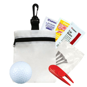 Golf and Suncare in a Bag Gift Set - White Bag and Red Divot Tool