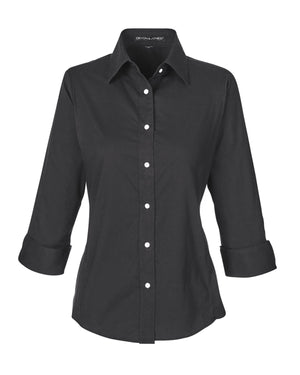 Devon & Jones Ladies' Perfect Fit™ Three-Quarter Sleeve Stretch Poplin Blouse