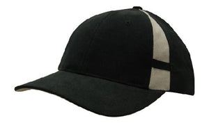 6 Panel Hbc Cap with Crown Inserts - Custom Embroidered - HP_4096 - Black with Gray