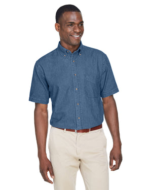 Harriton Men's Short-Sleeve Denim Shirt