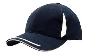 6 Panel BHC Cap Crown Insert & Sandwich - Custom Embroidered - HP_4098 - Navy with White