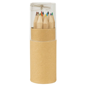 12-Piece Colored Pencils Tube With Sharpener