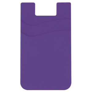 Dual Pocket Silicone Phone Wallet - Purple