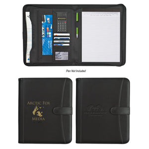 Pebble Grain 8 ½" x 11" Zippered Portfolio With Calculator