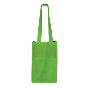 2 Bottle Wine Tote - Lime Green