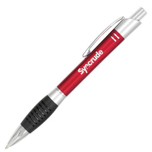 Breeze Plastic Plunger Action Pen with Metal Clip - CM1011 - Red