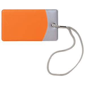 Mod Luggage Tag - Silver With Orange