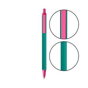 Teal BIC® Clic Stic® Pen - Teal With Pink