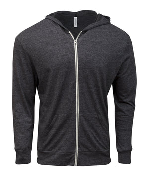 Threadfast Unisex Triblend Full-Zip Light Hoodie