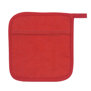 Quilted Cotton Canvas Pot Holder - Red