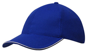 Royal/White 6 Panel Double Pique Mesh Cap with Sandwich