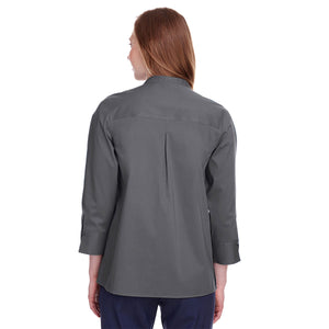 Ladies' Crown  Collection® Stretch Broadcloth 3/4 Sleeve Blouse - Back