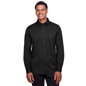 Men's CrownLux Performance™ Plaited Button-Down Shirt - Black