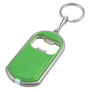 Bottle Opener Key Chain With Led Light - Lime